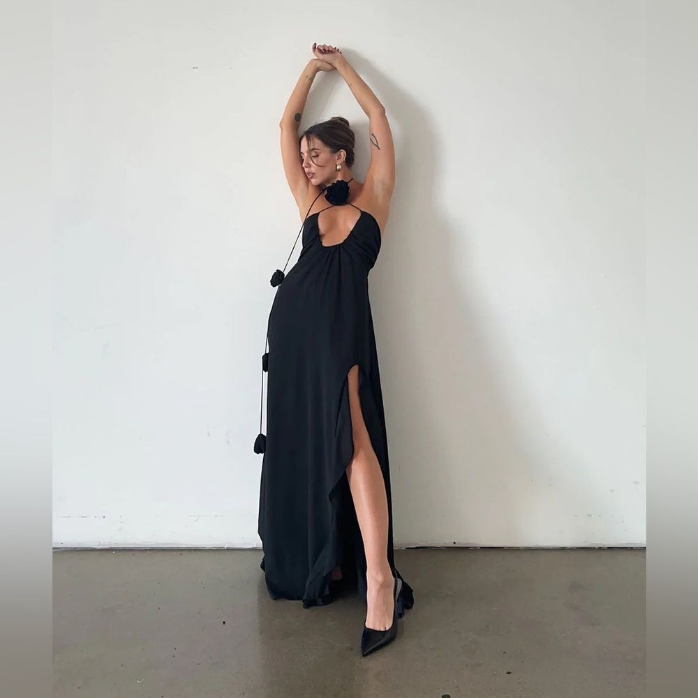 For Love & Lemons Desiree Maxi Black Dress Free People Size M - Picture 7 of 16